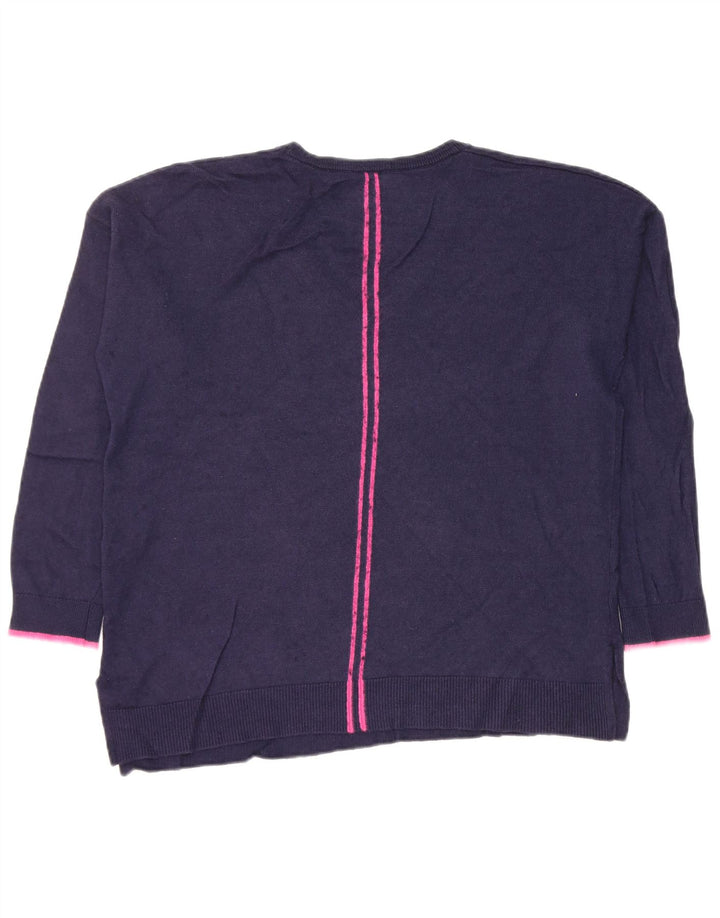 Joules Damen-Pullover mit V-Ausschnitt, UK 14, mittelmarineblaue Viskose