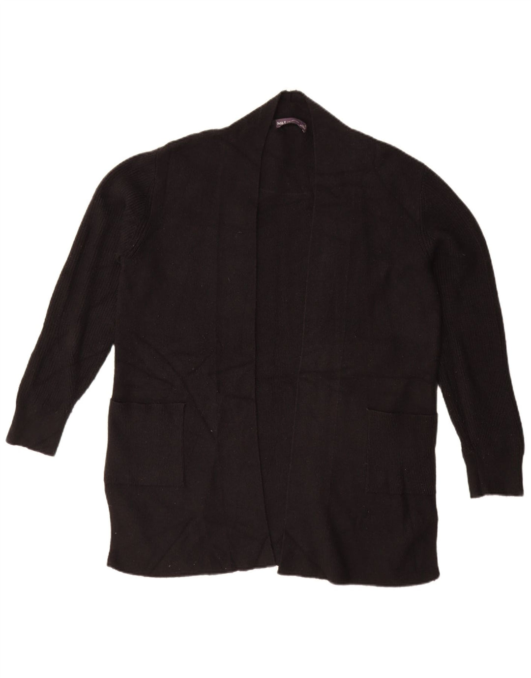 Marks & Spencer Damen-Strickjacke in Übergröße, offen, Gr. 14, Schwarz