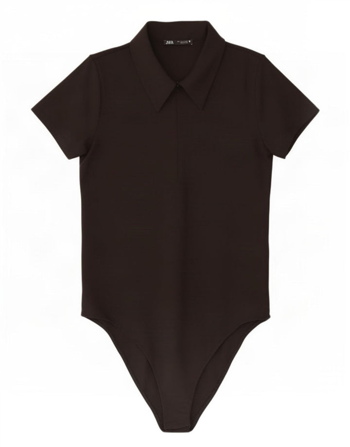 Zara Damen-Hemd-Body, Gr. 44, Größe L, Schwarz, Polyester