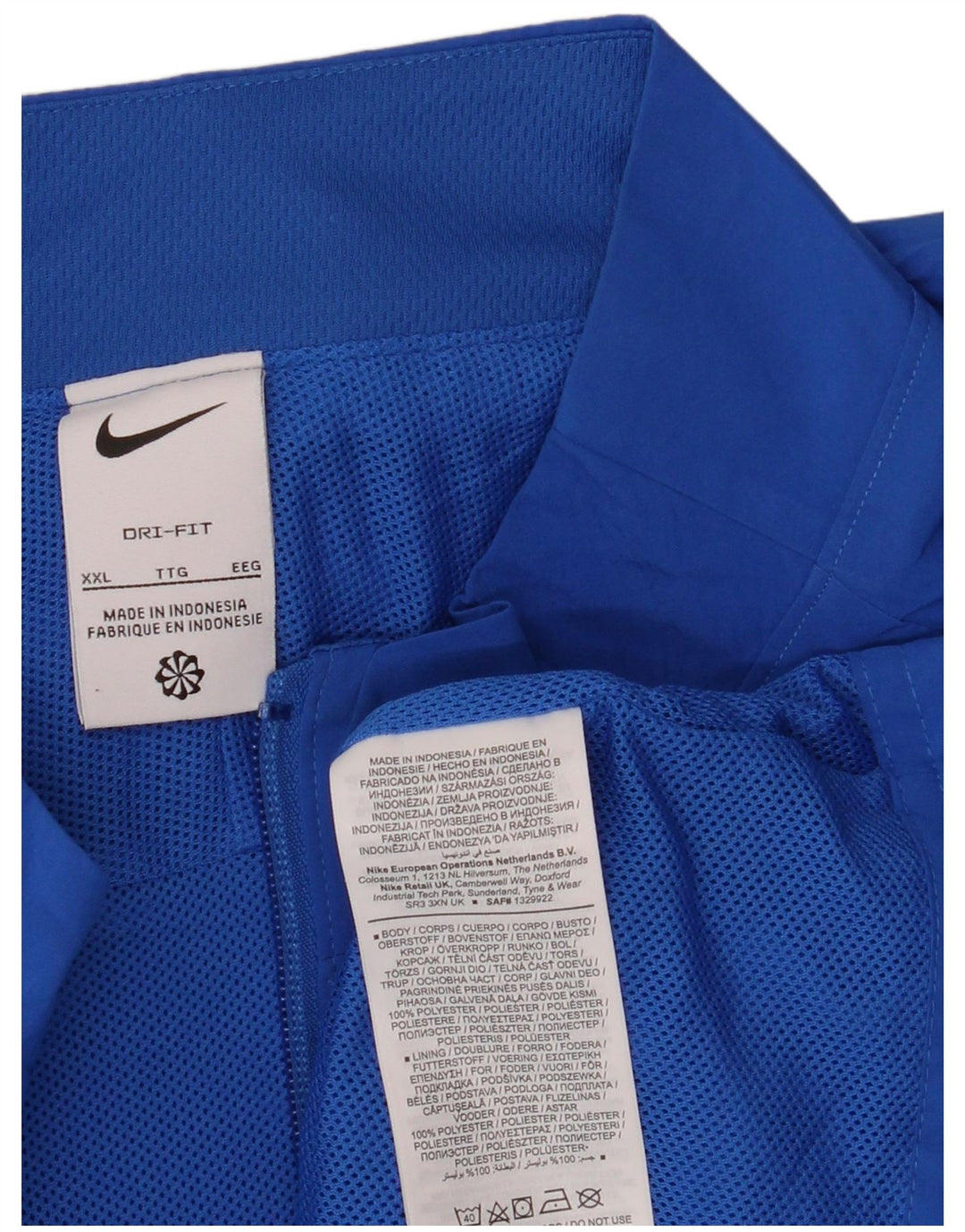 Nike Herren-Trainingsanzug mit grafischem Oberteil, 2XL, blau gestreift, Polyester