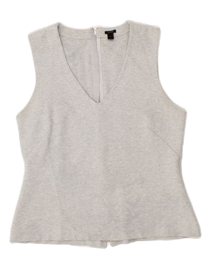 J. CREW Womens Sleeveless Blouse Top UK 12 Medium Grey Cotton Vintage J. Crew and Second-Hand J. Crew from Messina Hembry 