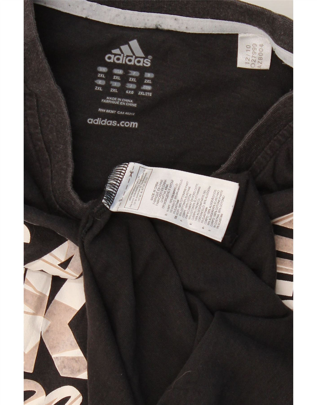 ADIDAS Herren Los Angeles Lakers Grafik T-Shirt Top 2XL Schwarz Baumwolle