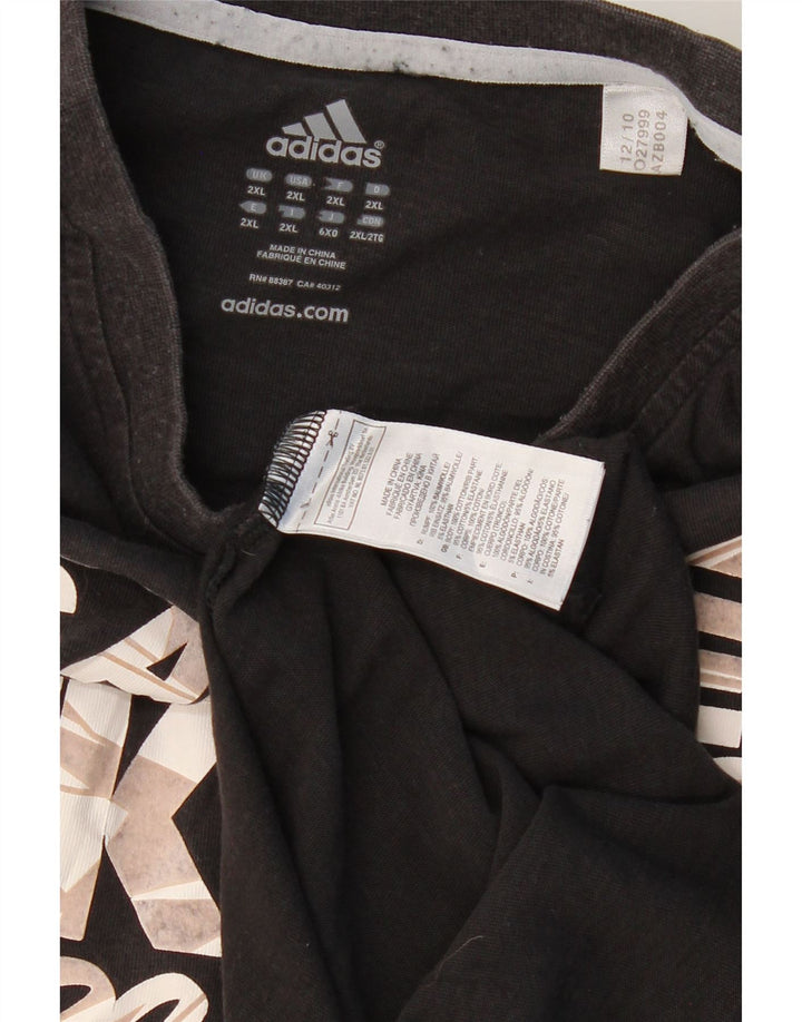 ADIDAS Herren Los Angeles Lakers Grafik T-Shirt Top 2XL Schwarz Baumwolle