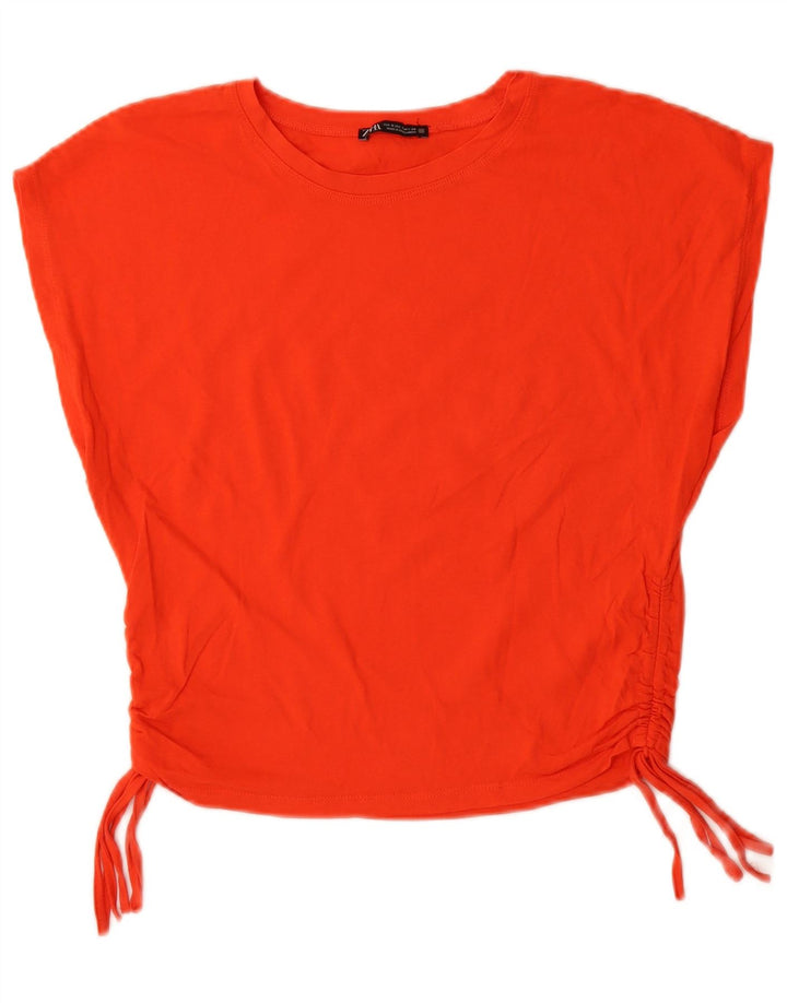 Zara Damen T-Shirt Top UK 10 Small Orange