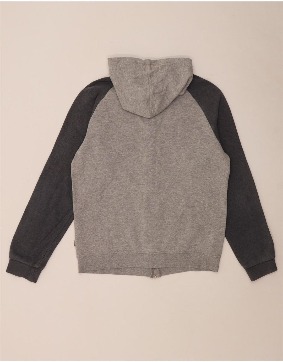Adidas Herren-Kapuzenpullover mit Reißverschluss, mittelgrau gefleckte Baumwolle