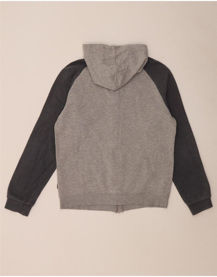 Adidas Herren-Kapuzenpullover mit Reißverschluss, mittelgrau gefleckte Baumwolle