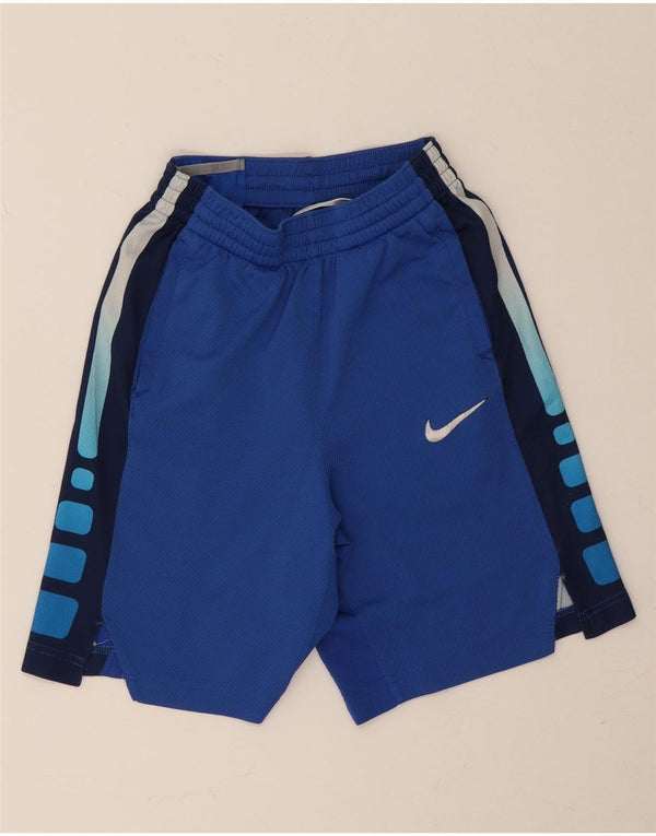 Nike Dri Fit Sportshorts für Jungen, 12–13 Jahre, groß, blaues Farbblock-Polyester