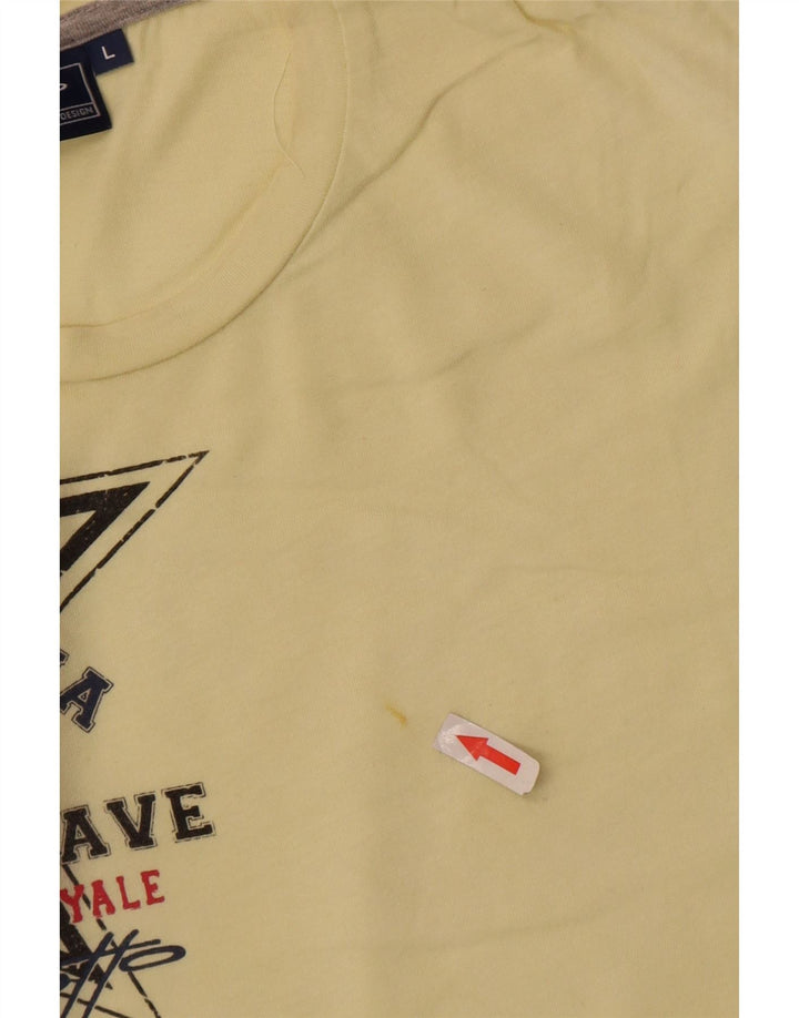 Lotto Herren-T-Shirt mit Grafik, groß, aus gelber Baumwolle