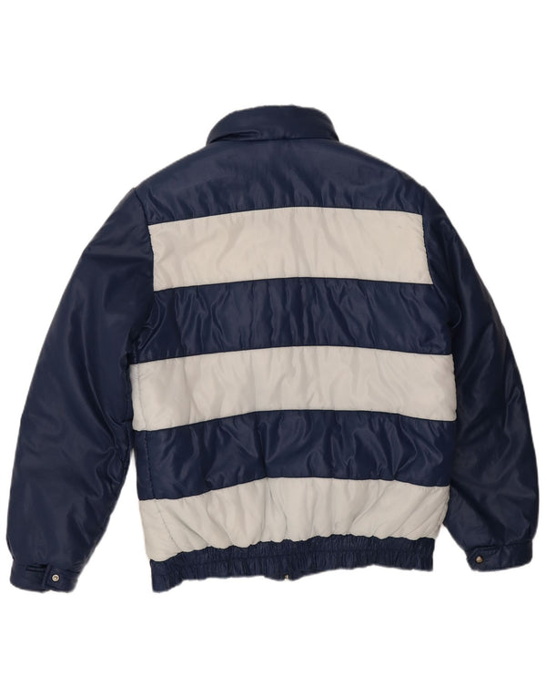 Eliana Herren Wattierte Jacke UK 40 Large Marineblau gestreift