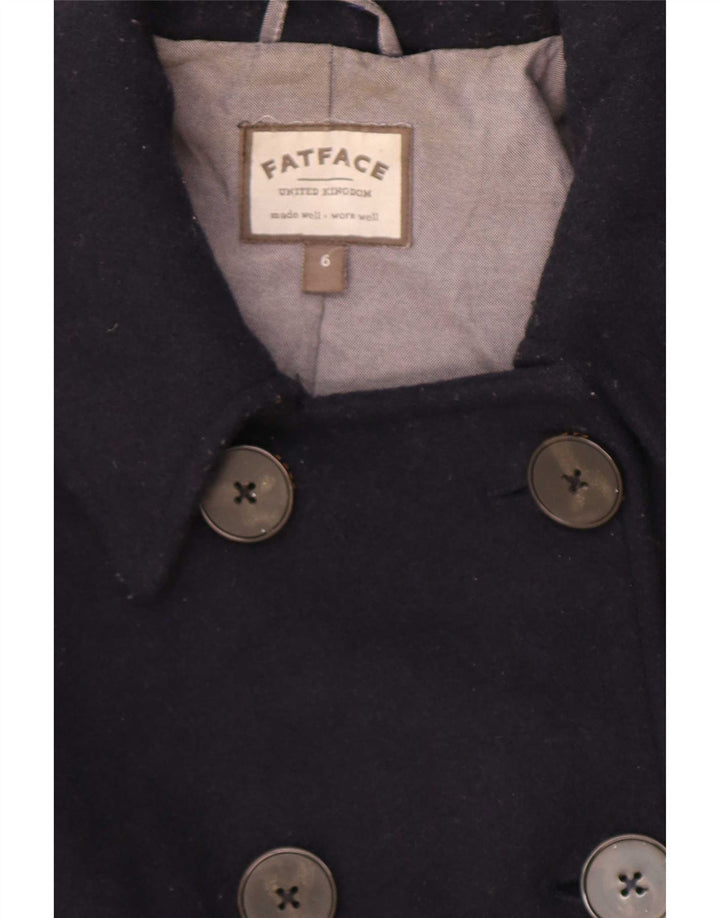Fat Face Damen Pea Coat UK 10 Small Marineblaue Wolle