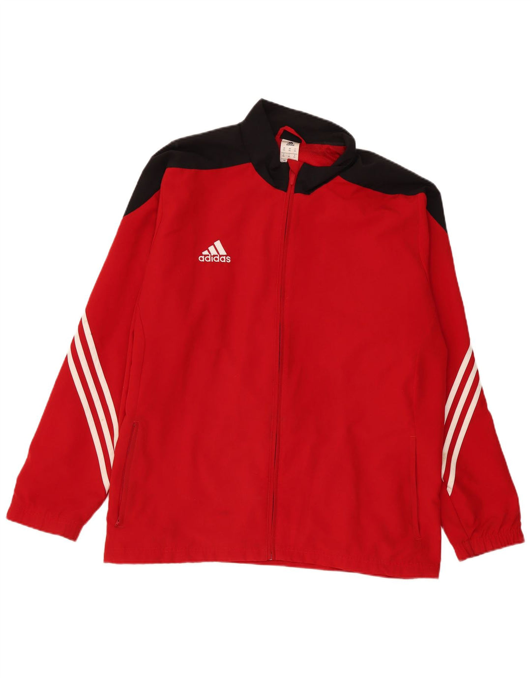 Adidas Herren-Trainingsanzug-Oberteil, Jacke, 2XL, rotes Colourblock-Polyester