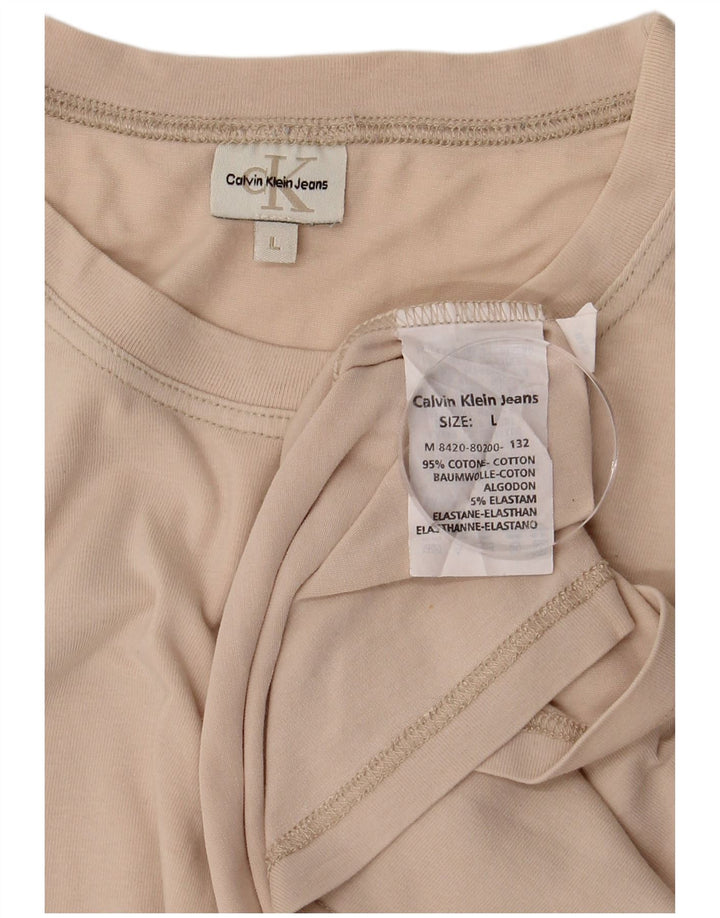 CALVIN KLEIN JEANS Herren T-Shirt Top Large Beige Baumwolle