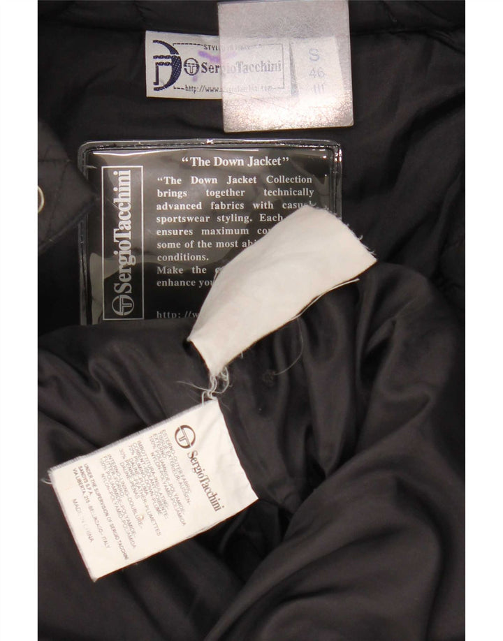Sergio Tacchini Herren Wattierte Jacke IT 46 Small Schwarz Polyamid