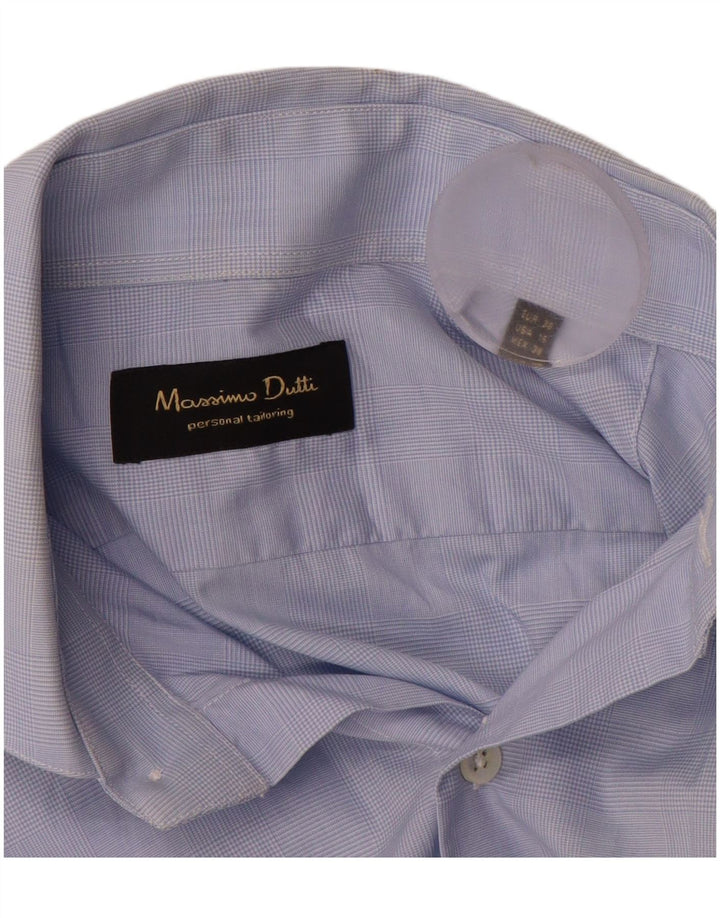 MASSIMO DUTTI Herrenhemd EU 38 Small Blue Check