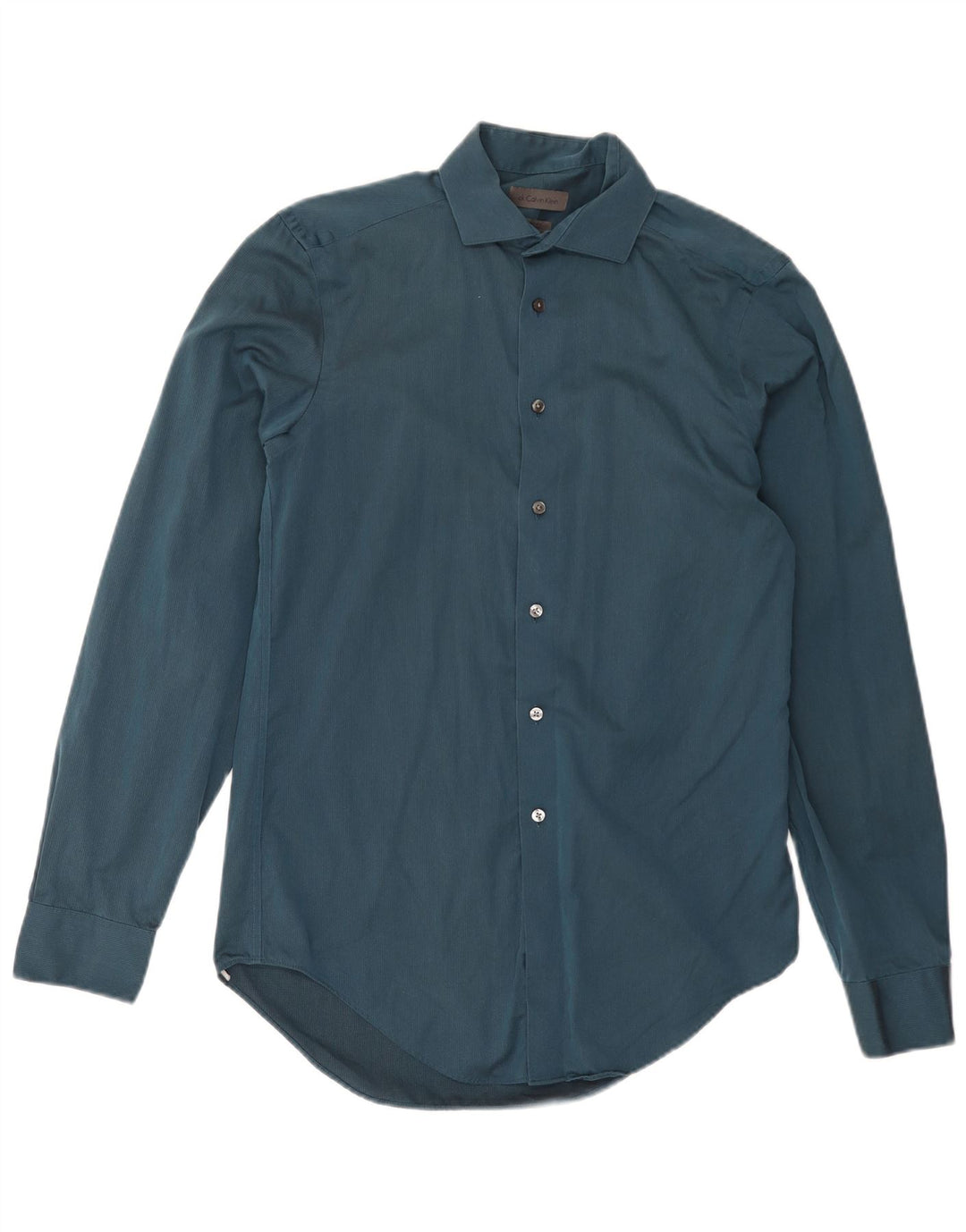 CALVIN KLEIN Herren Slim Fit Hemd Größe 15 Mittelblaue Baumwolle