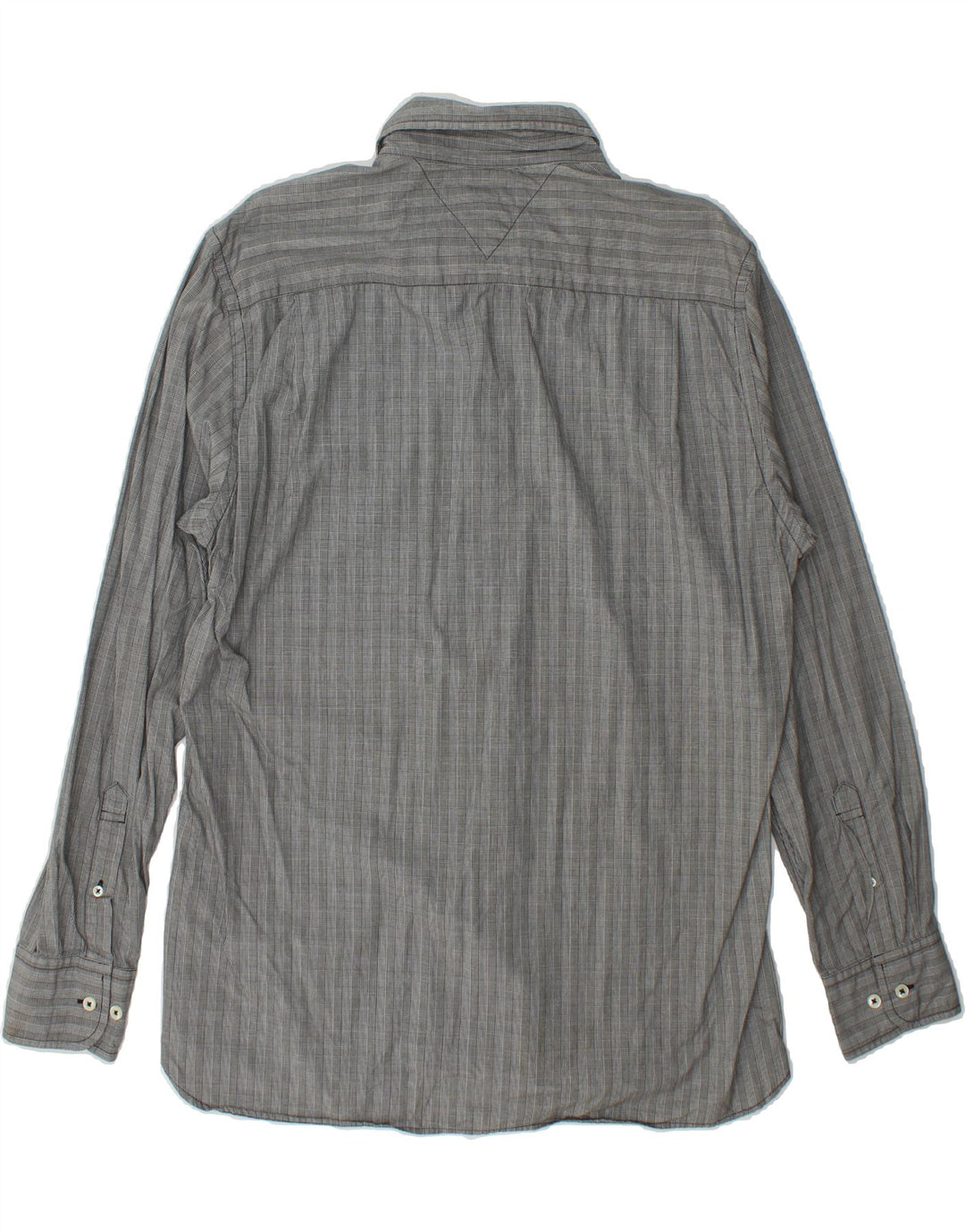TOMMY HILFIGER Mens Custom Fit Shirt Large Grey Check Cotton Vintage Tommy Hilfiger and Second-Hand Tommy Hilfiger from Messina Hembry 