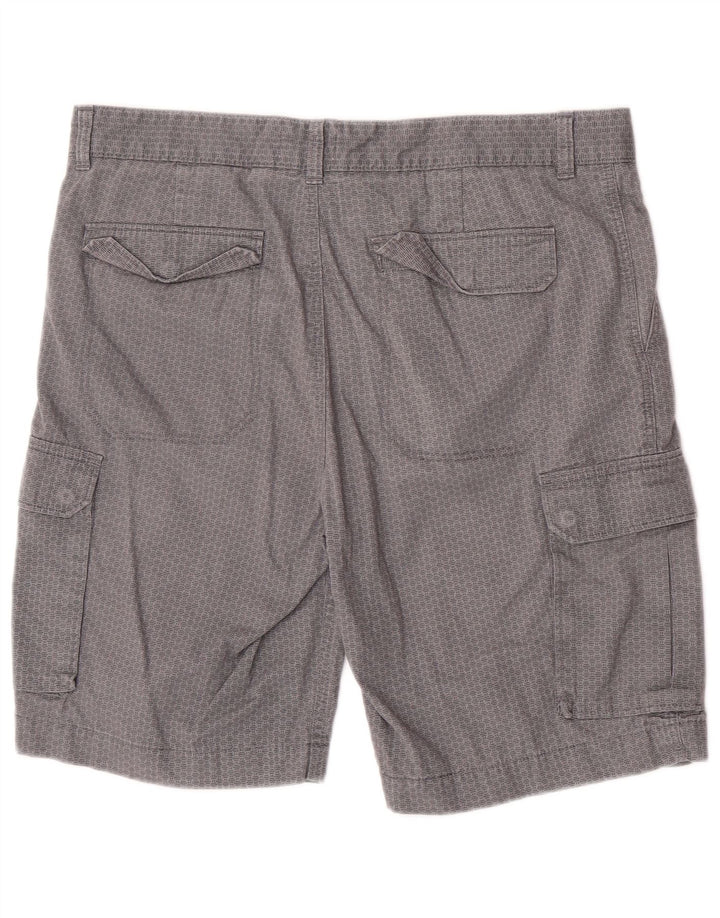Marks & Spencer Herren-Cargo-Shorts, W34, groß, graue geometrische Baumwolle