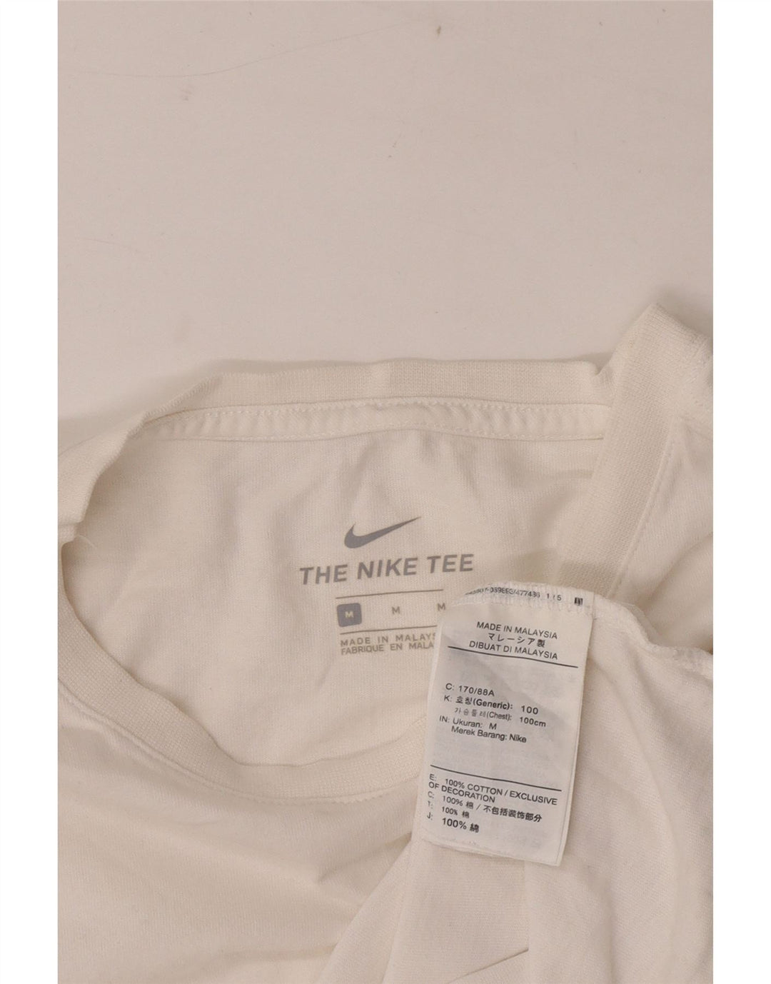 Nike Herren T-Shirt Top aus mittelweißer Baumwolle