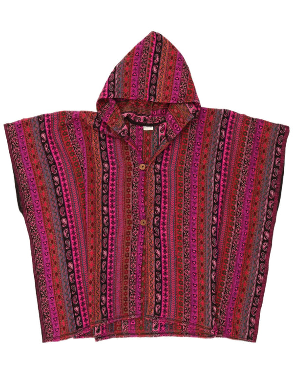 Vintage Damen Strickjacke mit Kapuze, übergroß, Einheitsgröße, mehrfarbig