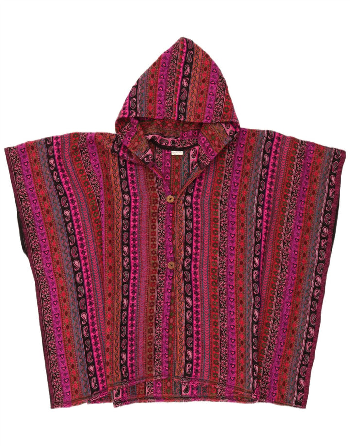 Vintage Damen Strickjacke mit Kapuze, übergroß, Einheitsgröße, mehrfarbig