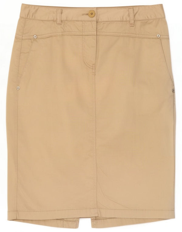 Conte of Florence Damen grafischer gerader Rock IT 42 Medium W30 Beige