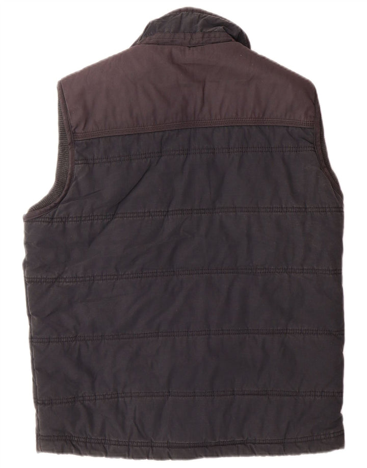 FAT FACE Wattierte Herrenweste UK 36 Small Marineblaues Colourblock-Polyester