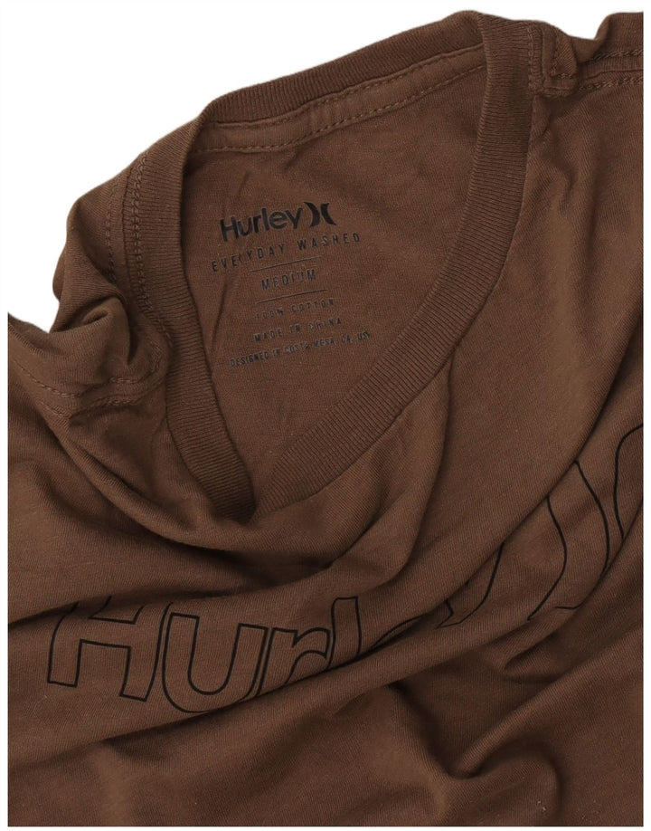 Hurley Herren Grafik-T-Shirt-Oberteil aus mittelbrauner Baumwolle