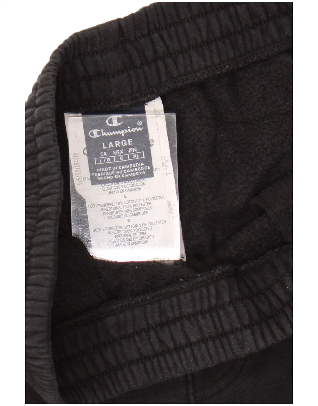 CHAMPION Herren-Trainingsanzug mit Grafik, Jogginghose, Größe L, Schwarz, Farbblock