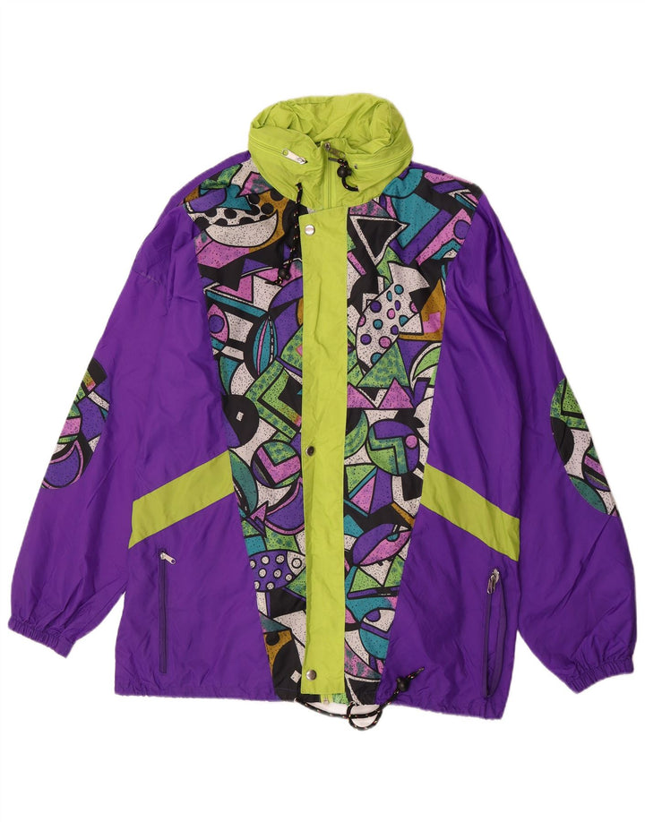 Active Herren-Regenjacke UK 40 Large Lila Geometrisch Polyamid