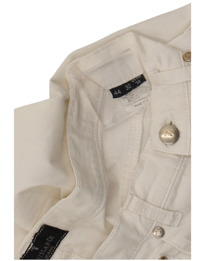 Trussardi Damen-Crop-Jeans W28 L26 Weiße Baumwolle