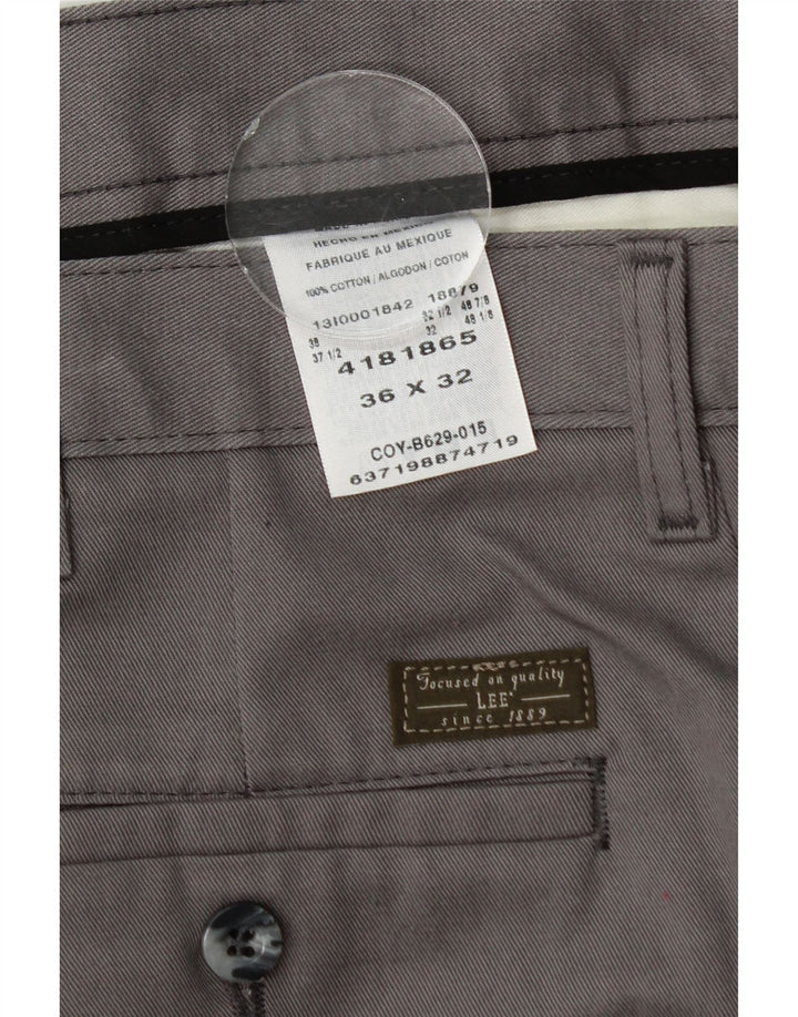 LEE Herren-Chinohose mit Pegged, W36, L32, graue Baumwolle