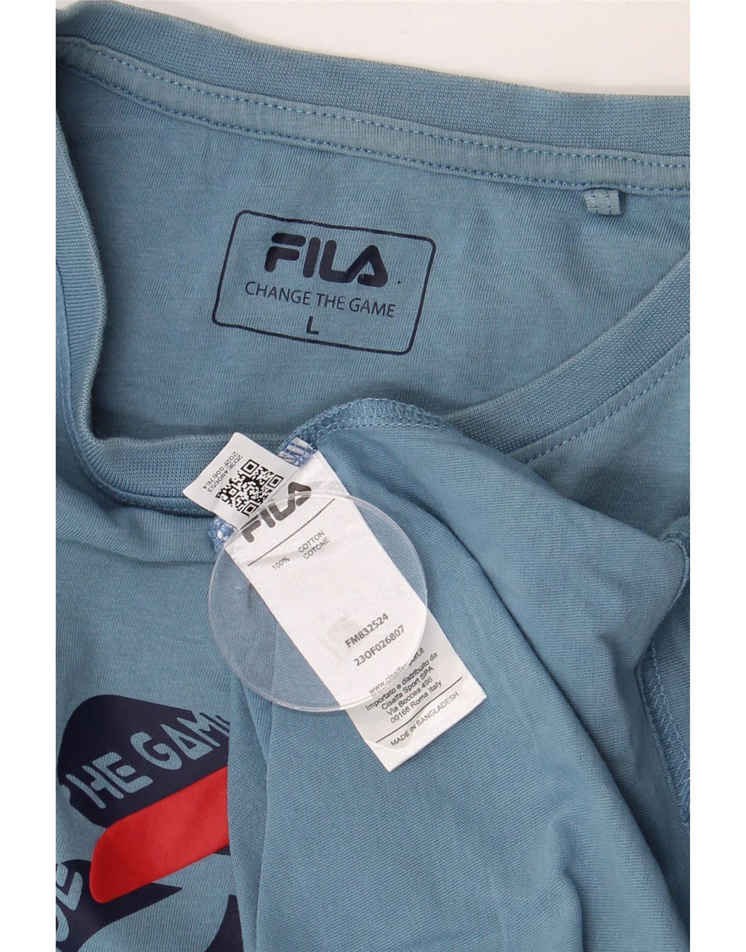 FILA Herren-T-Shirt mit Grafik, groß, aus blauer Baumwolle