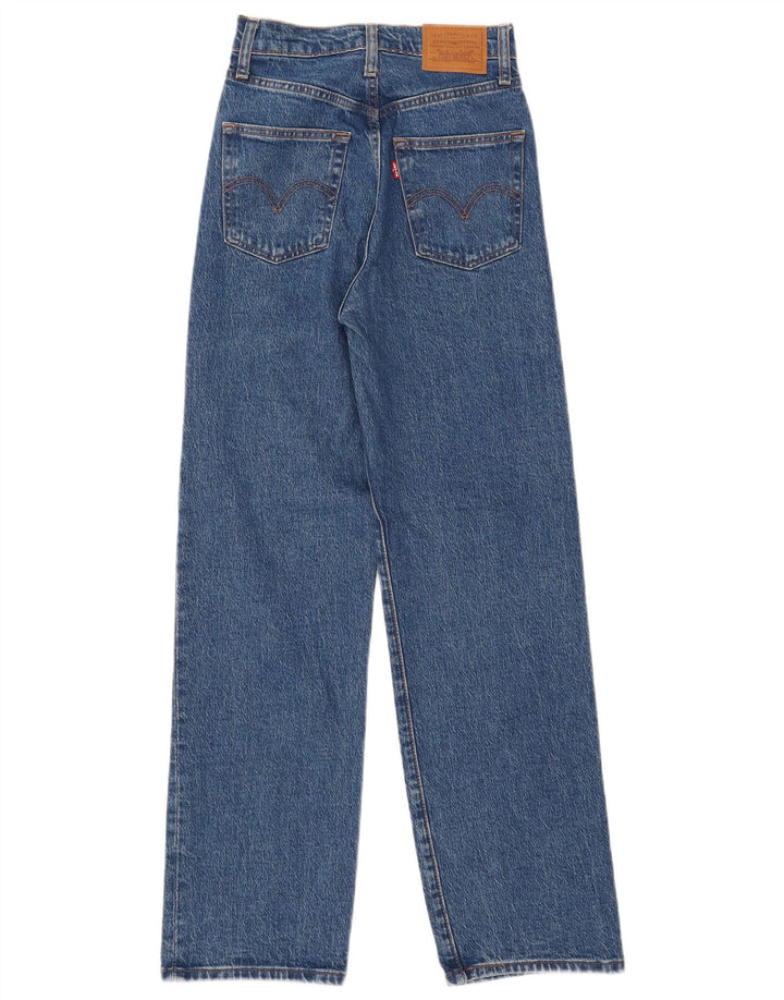 Levi's Damen Ribcage Straight Jeans W24 L29 Blaue Baumwolle