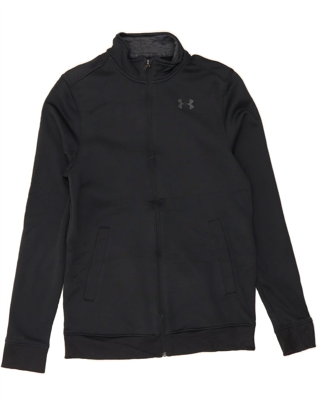 UNDER ARMOUR Mens Tracksuit Top Jacket Small Black Polyester Vintage Under Armour and Second-Hand Under Armour from Messina Hembry 