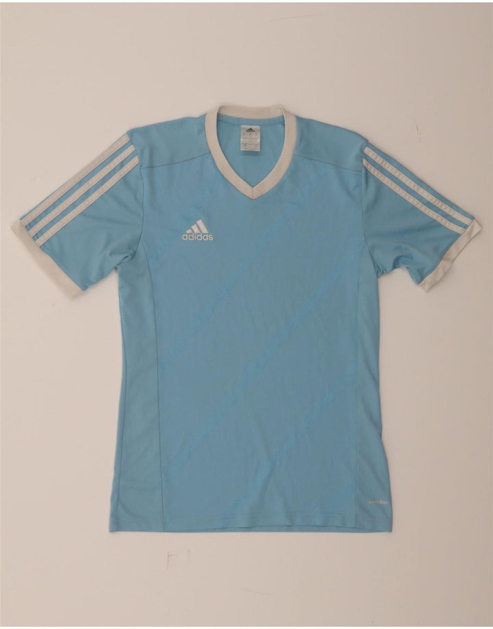 ADIDAS Mens Climalite Graphic T-Shirt Top Small Blue Polyester Vintage Adidas and Second-Hand Adidas from Messina Hembry 