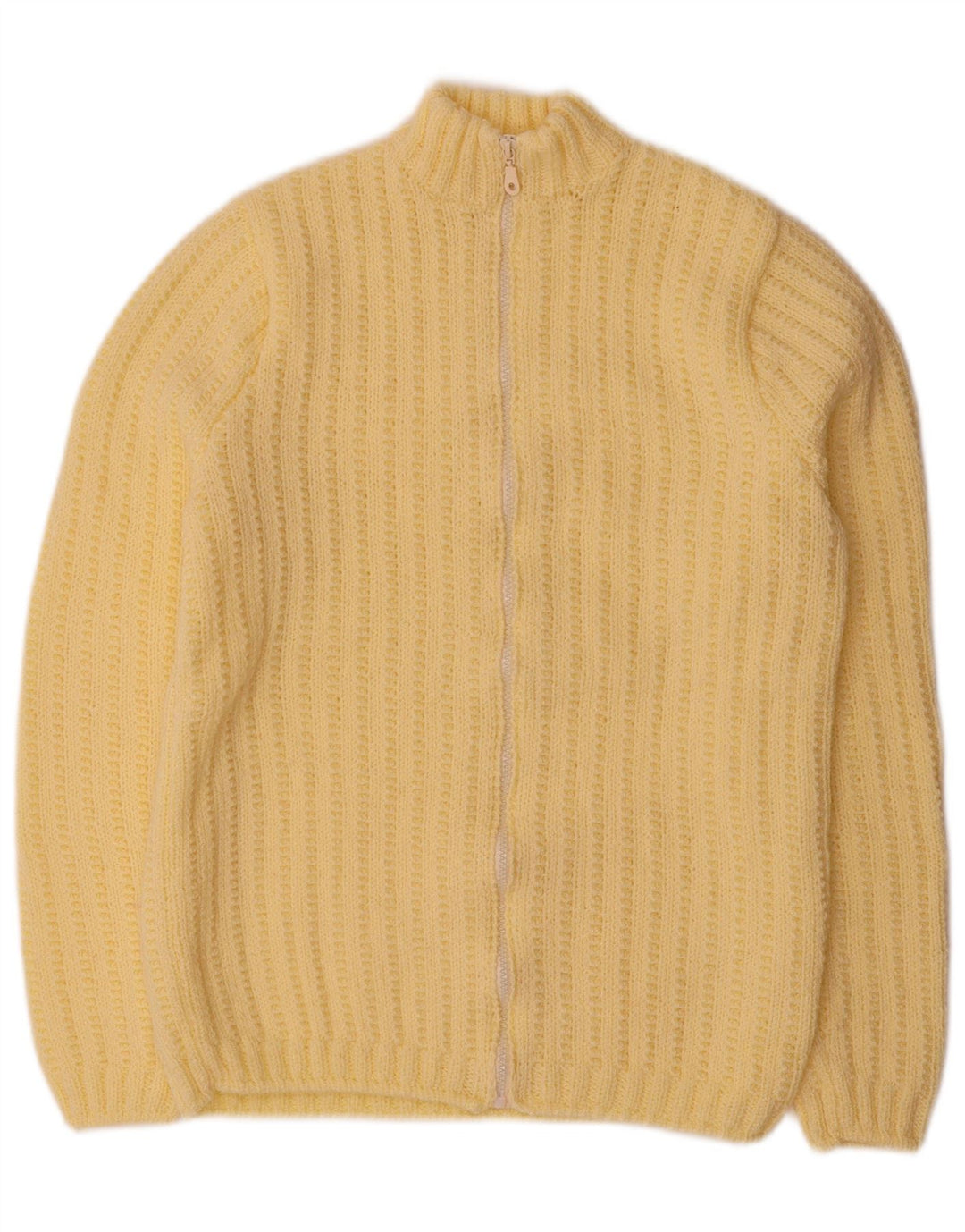 Vintage Damen Cardigan Pullover UK 12 Mittelgelb