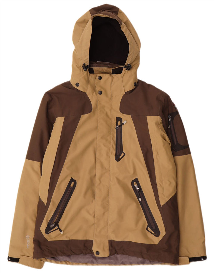 Killtec Herren-Windjacke mit Kapuze, UK 38, Mittelbraun, Farbblock