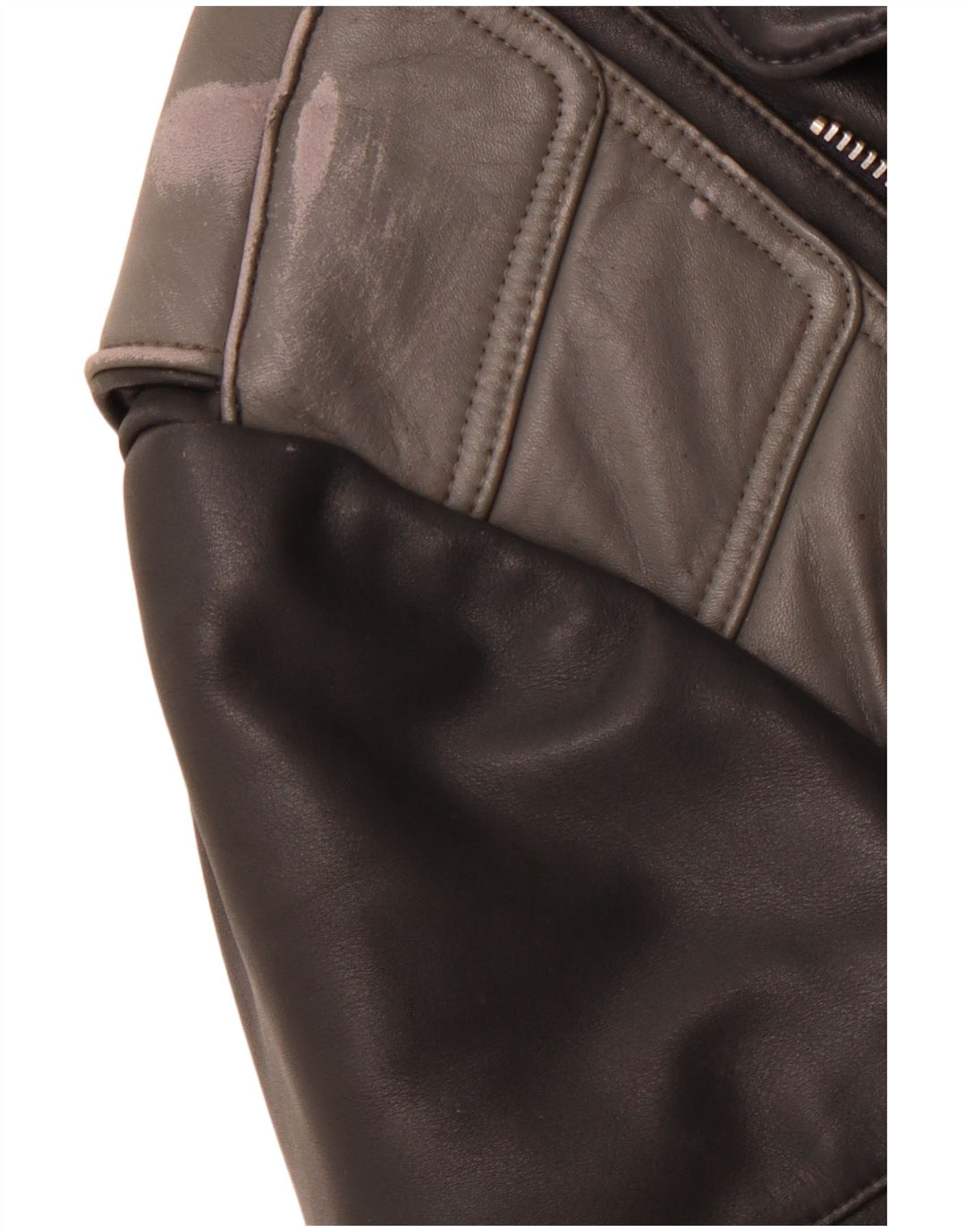 MQP Herren-Leder-Bikerjacke, UK 46 3XL, schwarzes Colourblock-Leder