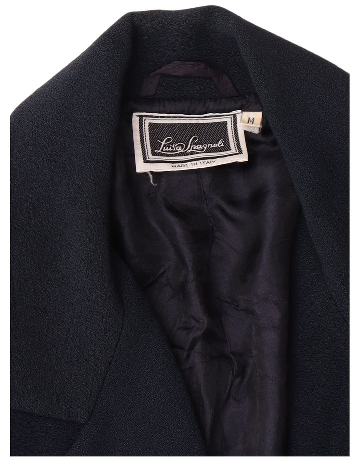 LUISA SPAGNOLI Damen 3-Knopf-Blazerjacke UK 14 Mittelmarineblau