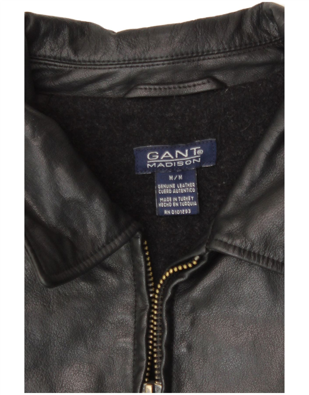 Gant Herren Lederjacke UK 38 Mittelschwarzes Leder