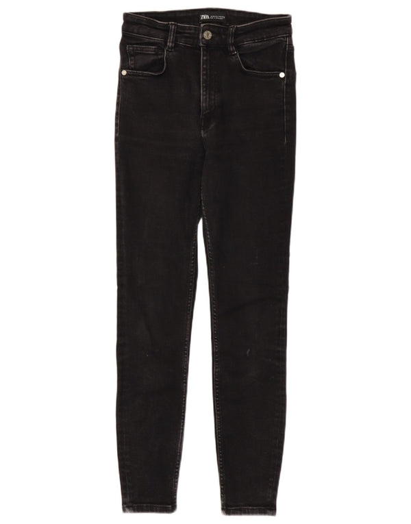 Zara Damen Distressed Skinny Jeans EU 36 XS W26 L26 Schwarz