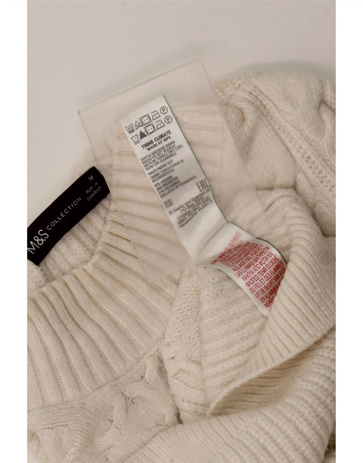 Marks & Spencer Damen-Pullover mit Rollkragen, UK 14, Mittelweiß