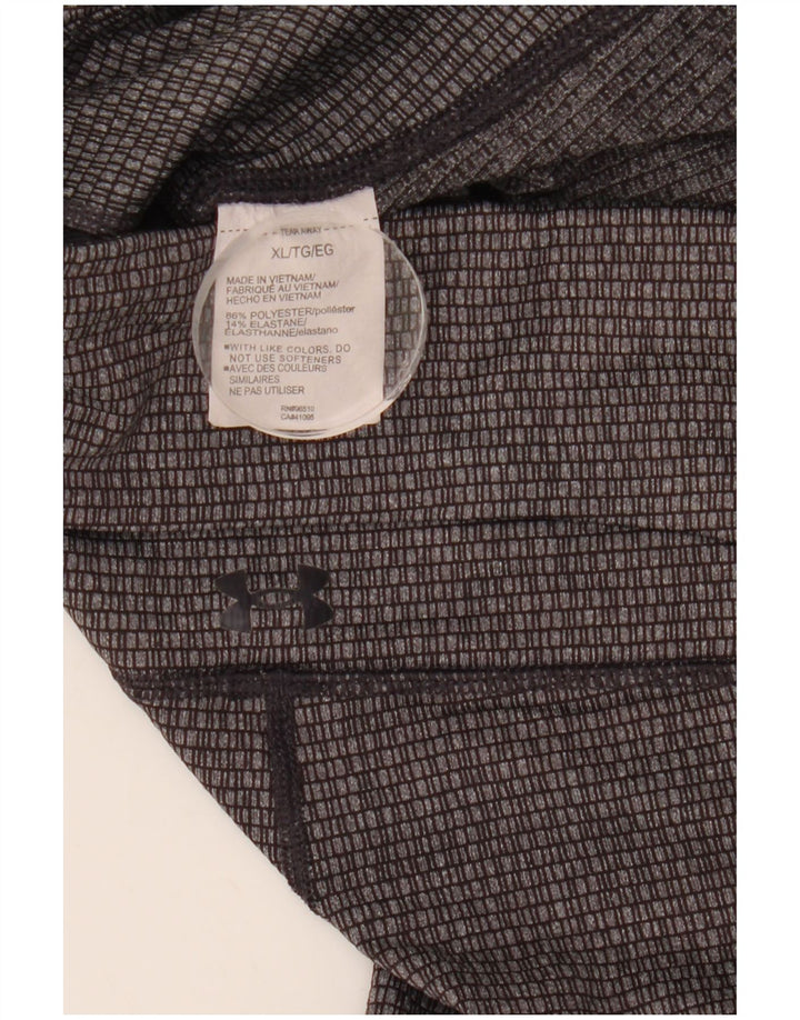 UNDER ARMOUR Damen Slim Fit Crop Leggings UK 18 XL Grau Geometrisch