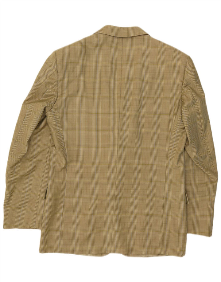 Prestigio Herren-Blazer mit 2 Knöpfen, UK 38, mittelgrün karierte Wolle