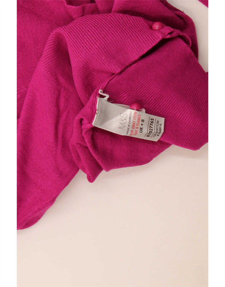Marks & Spencer Damen-Cardigan-Pullover UK 8 Small Rosa Viskose