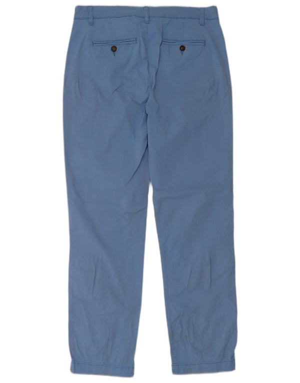 Jigsaw Damen gerade Chinohose UK 12 Medium W34 L28 Blaue Baumwolle