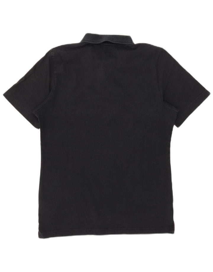 ADIDAS Herren Poloshirt Small Schwarz Colourblock Baumwolle