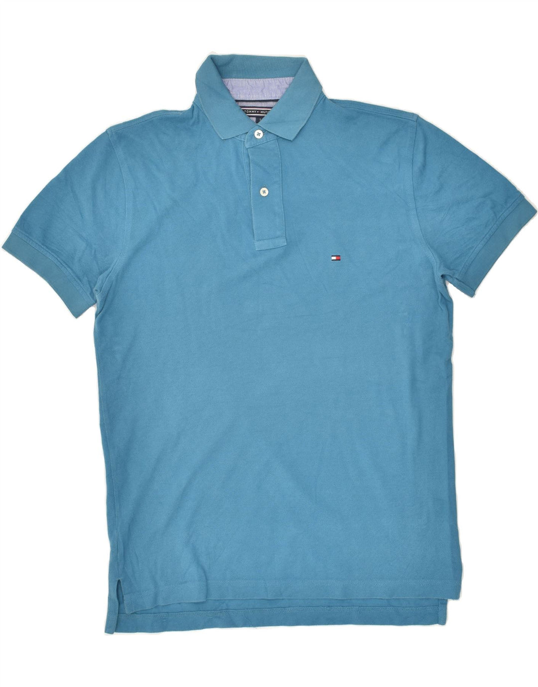 TOMMY HILFIGER Mens Polo Shirt Small Blue Cotton | Vintage Tommy Hilfiger | Thrift | Second-Hand Tommy Hilfiger | Used Clothing | Messina Hembry 