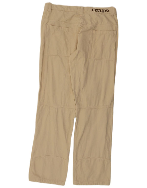 KAPPA Herren Graphic Straight Casual Hose XL W38 L35 Beige Baumwolle