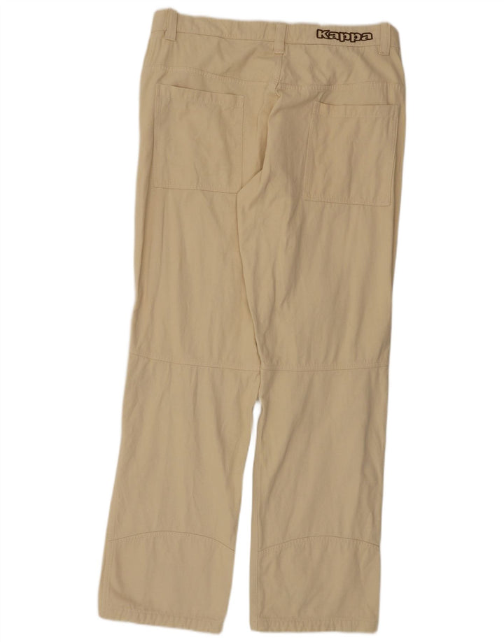 KAPPA Herren Graphic Straight Casual Hose XL W38 L35 Beige Baumwolle